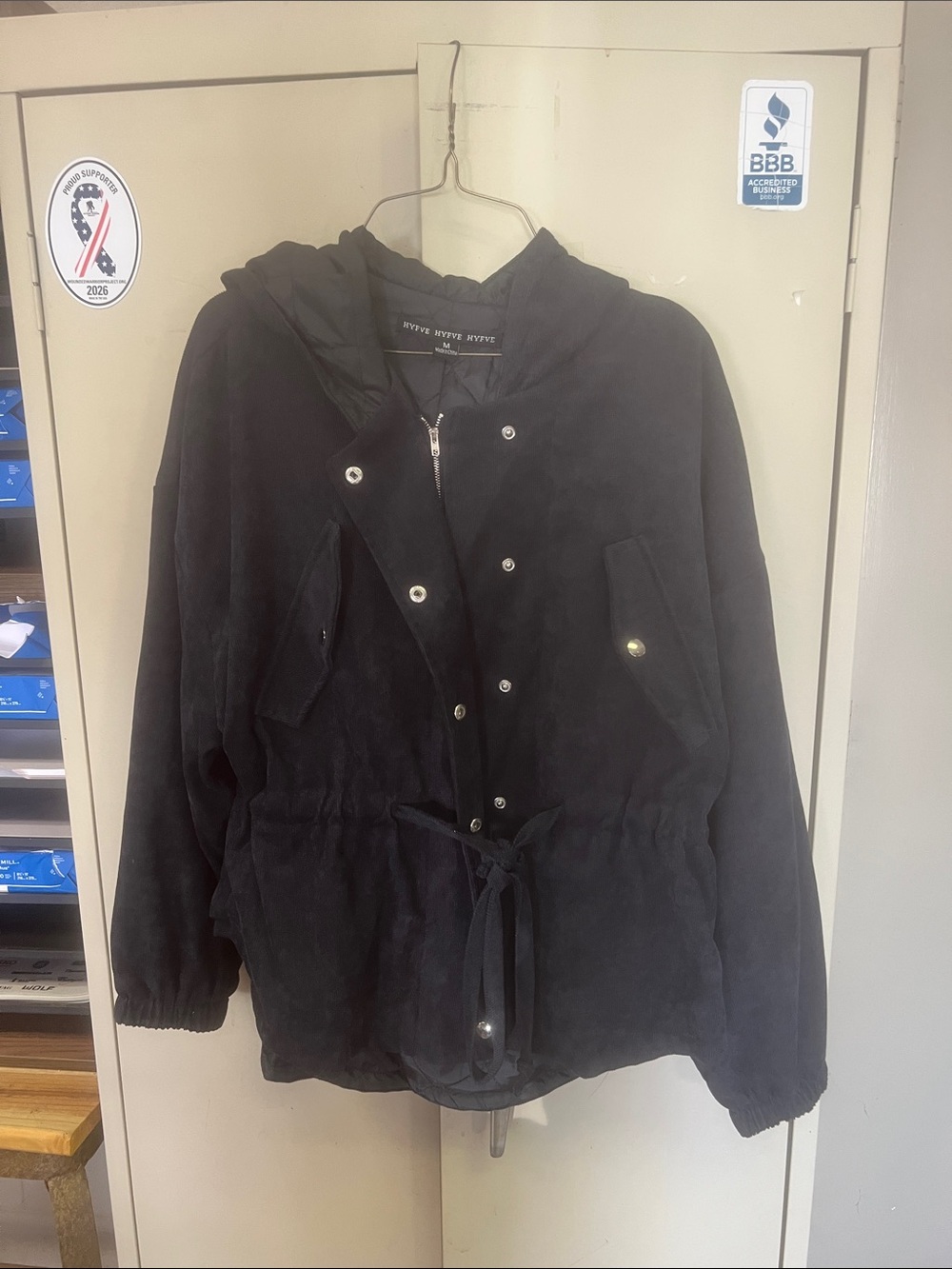 Hyfve navy Hooded Drawstring Jacket